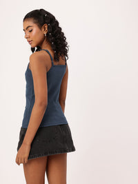 DressBerry Sleek Touch Criss-Cross Straps Cami Style Fitted Top