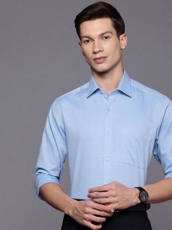Raymond Pure Cotton Checked Slim Fit Formal Shirt