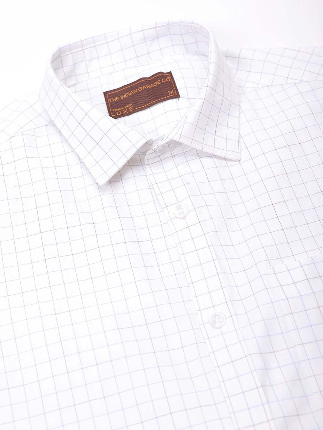 The Indian Garage Co. X Luxe Men Spread Collar Micro Checked Slim Fit Formal Shirt
