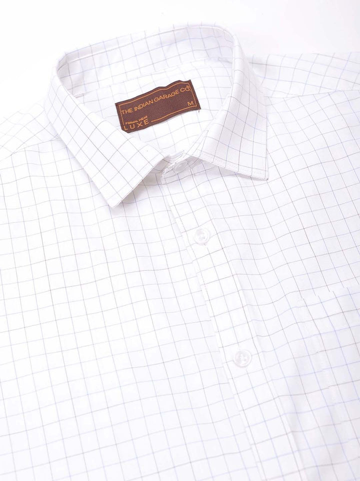 The Indian Garage Co. X Luxe Men Spread Collar Micro Checked Slim Fit Formal Shirt