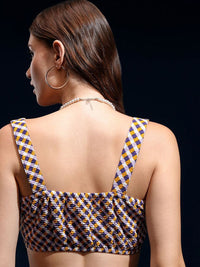 Tokyo Talkies Women Checked Peplum Crop Top