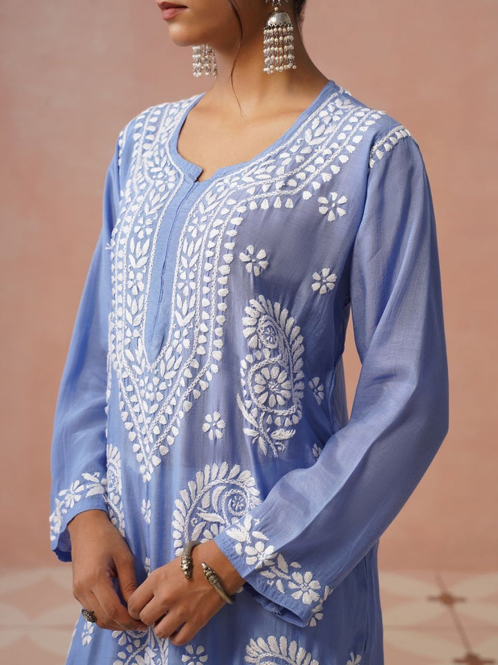 Rumah Wanita Chikankari Sulam Kurta Chikankari