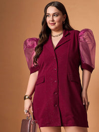 SASSAFRAS Curve Puff Sleeve Dress