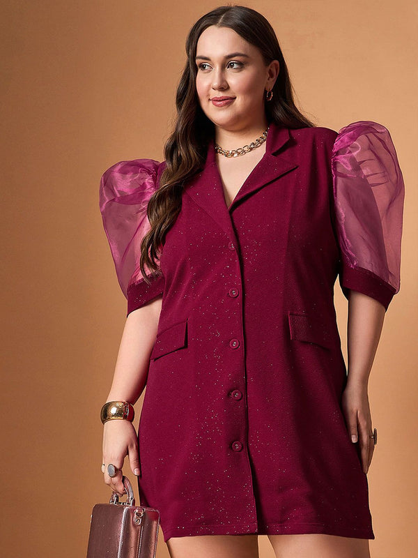 SASSAFRAS Curve Puff Sleeve Dress