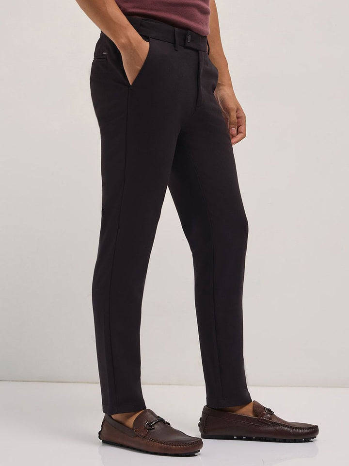 THE BEAR HOUSE Men Solid Slim Fit Formal Trouser