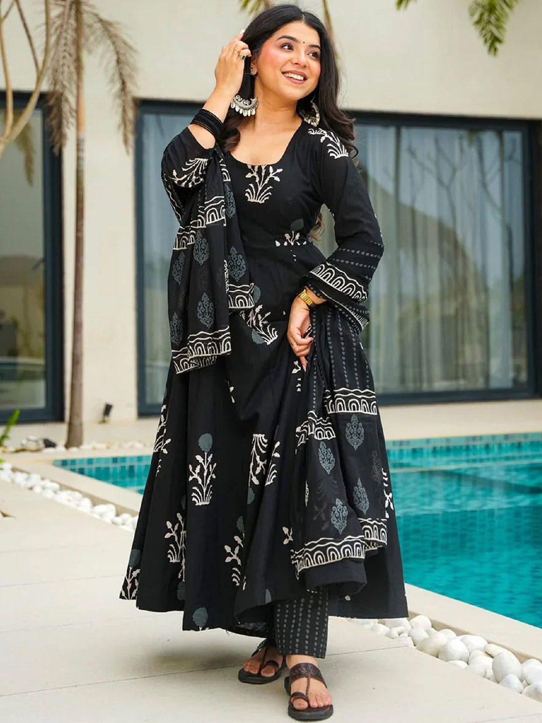 KALINI Women Floral Printed Kurta with Trousers & Dupatta