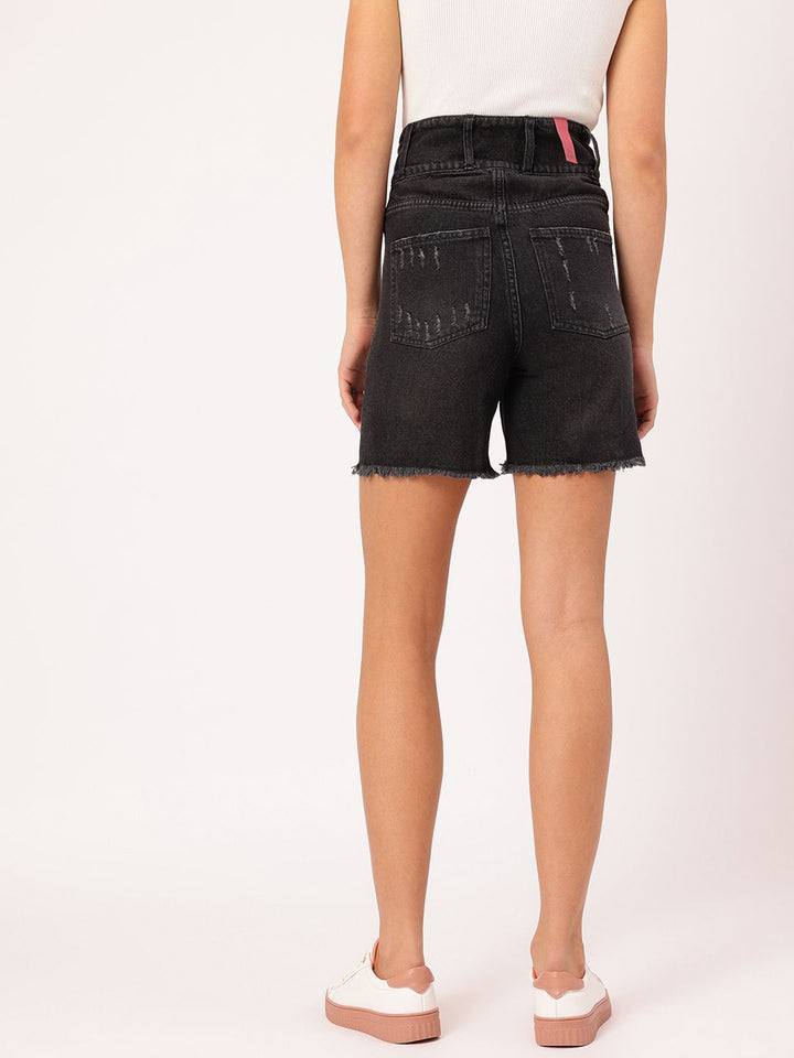 DressBerry Women Urban Chic Ripped Frayed Denim Shorts