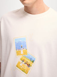 THE BEAR HOUSE Men Graphic Printed Round Neck Cotton Oversized T-Shirt