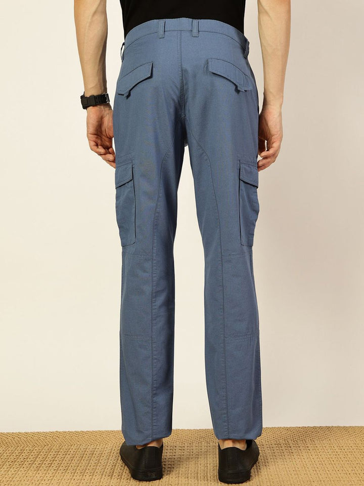 Thomas Scott Men Smart Straight Fit Easy Wash Cotton Cargo Trouser