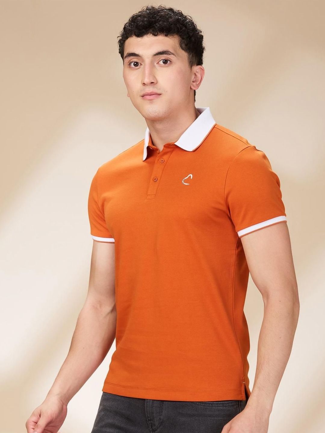 Being Human Men Solid Polo Collar Cotton Slim Fit T-shirt