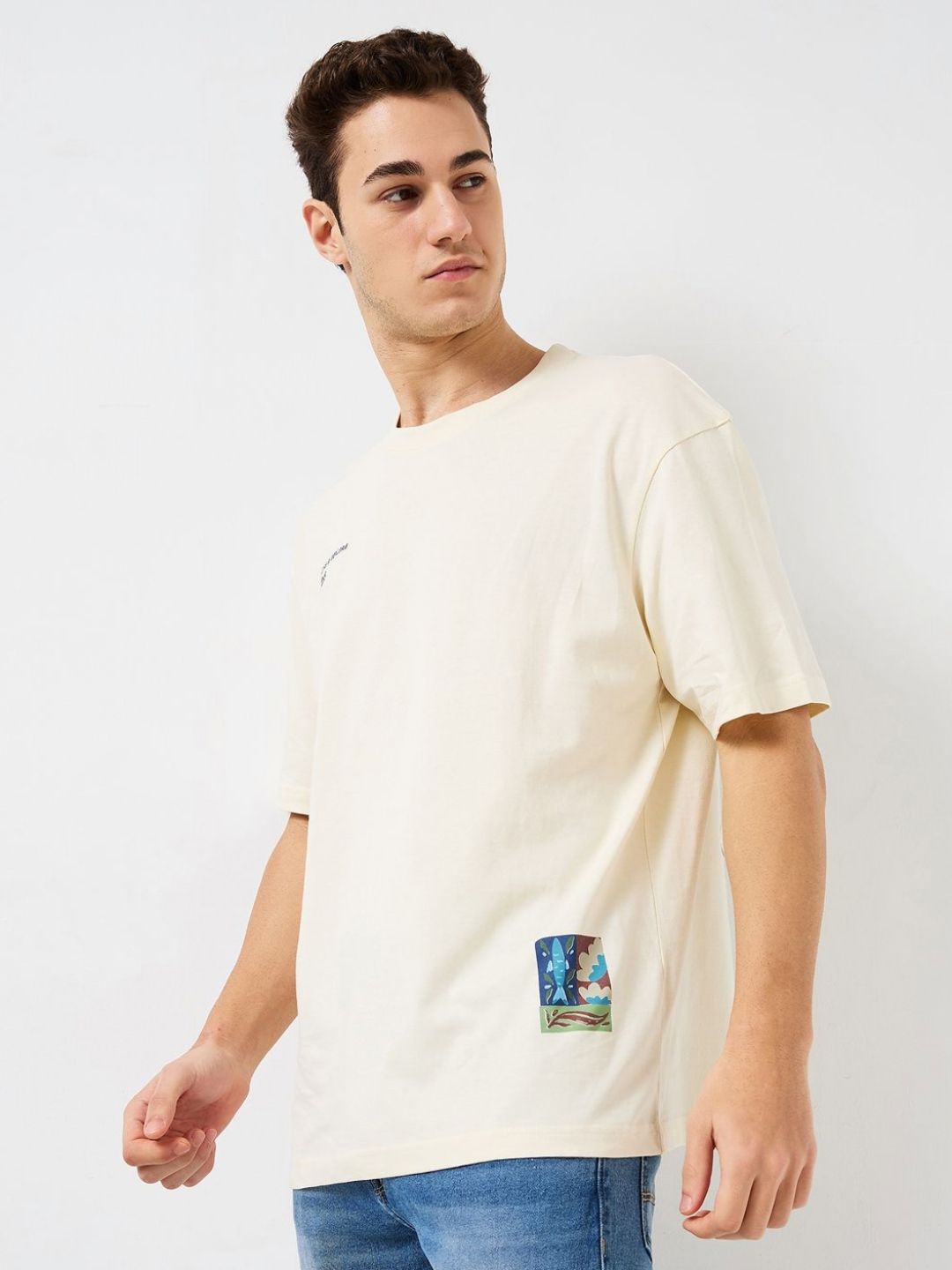SPYKAR Men Typography Printed Round Neck Cotton Relaxed Fit T-shirt