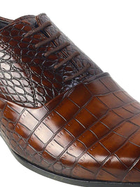 Metro Men Textured Lace Up Leather Brogues