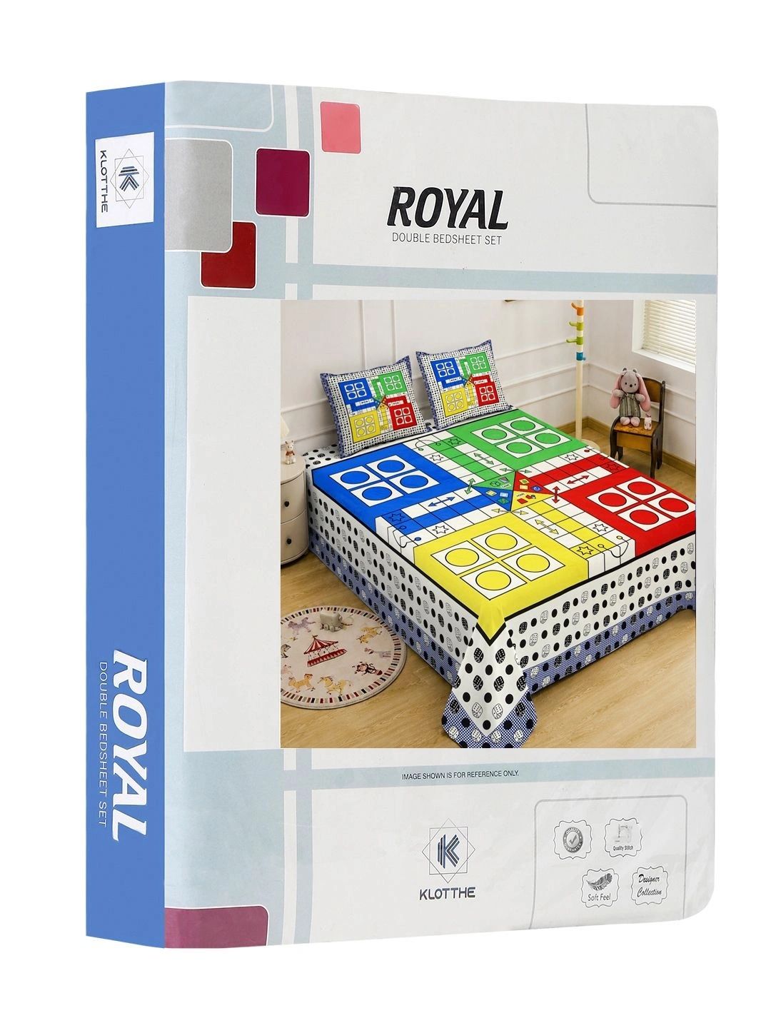 KLOTTHE White Geometric 400 TC King Bedsheet with 2 Pillow Covers