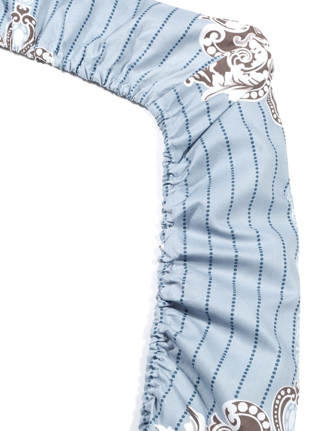 Motif Etnik Kelabu Aura Policotton 300 TC Dilengkapi Cadar King Halus dengan 2 Sarung Bantal-98 x 89 inci