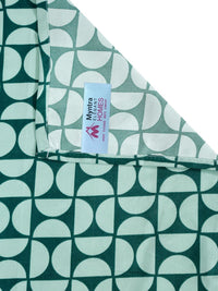 Myntra Elegant Homes Green & White Geometric 300 TC King Cadar dengan 2 Sarung Bantal