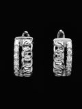 PANASH 925 Sterling Perak Bersalut Rhodium Gelung Zirkonia Kubik Bertampal
