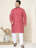 SOJANYA PLUS Motif Etnik Bersulam Kolar Jalur Kurta Lurus Dengan Piyama