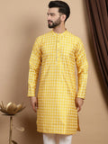 Kurta Kolar Mandarin Motif Etnik Kuning Anouk