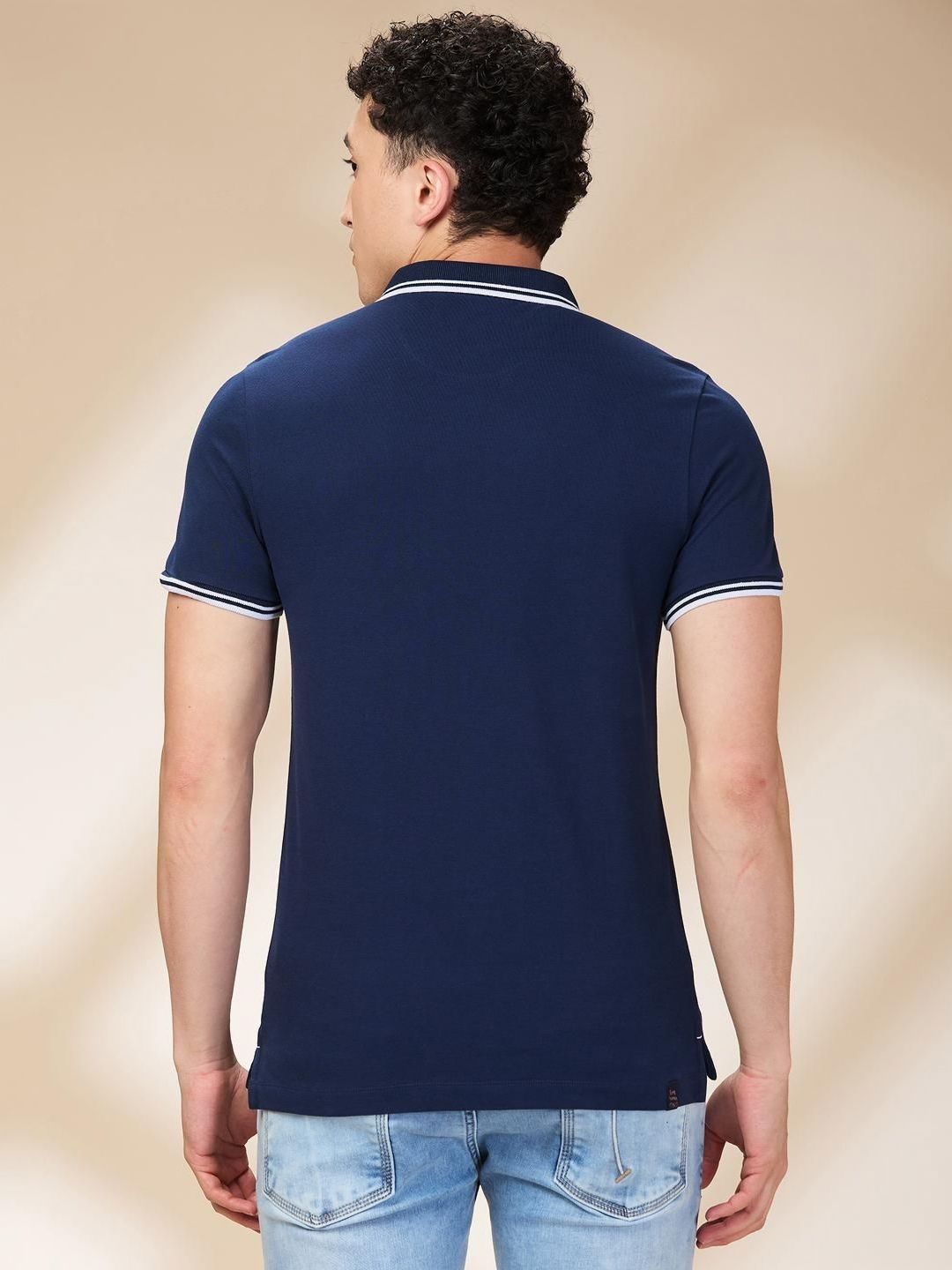 Being Human Men Solid Polo Collar Cotton Slim Fit T-shirt