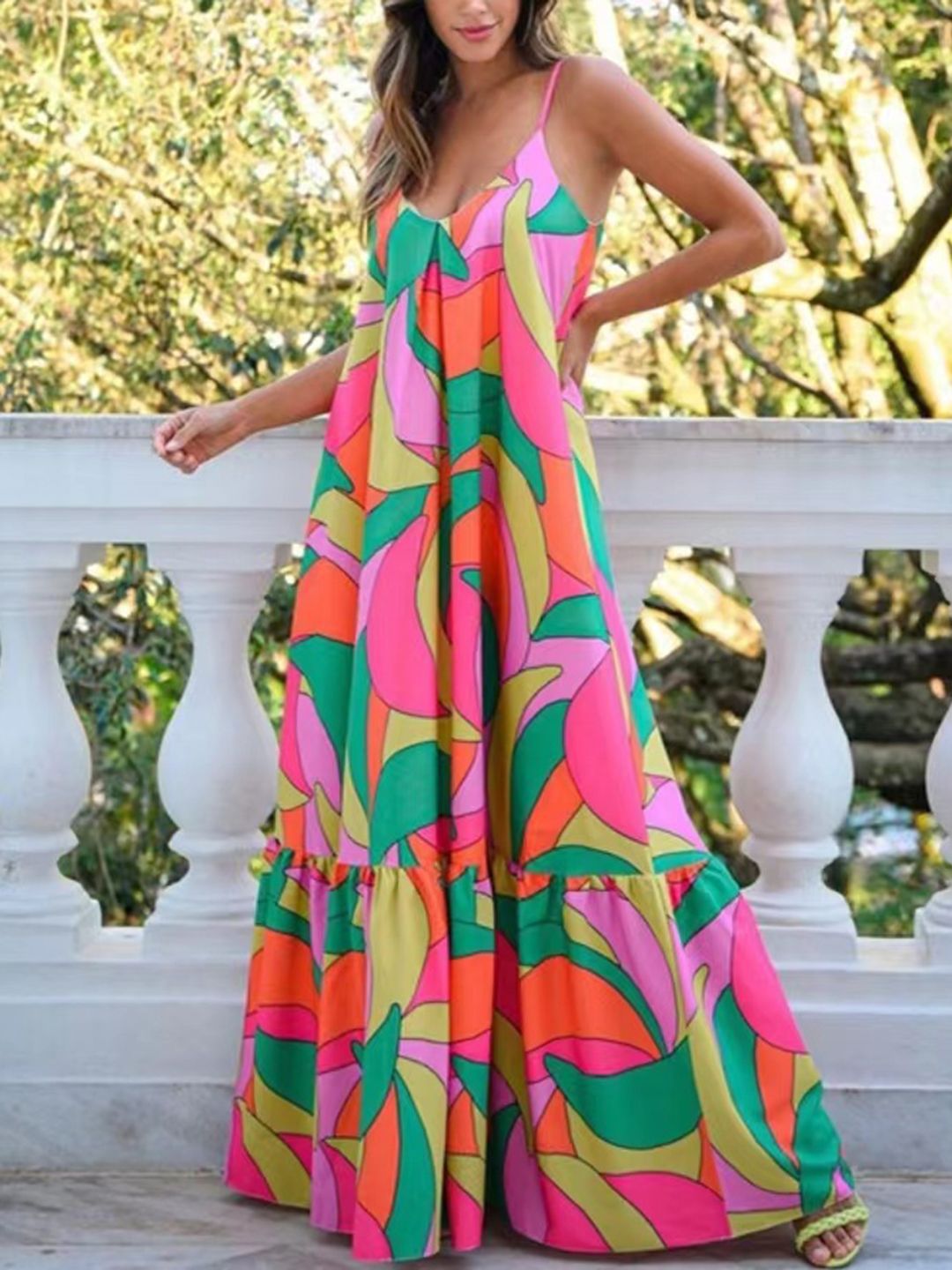 DressBerry Women Abstract Print Maxi Dress