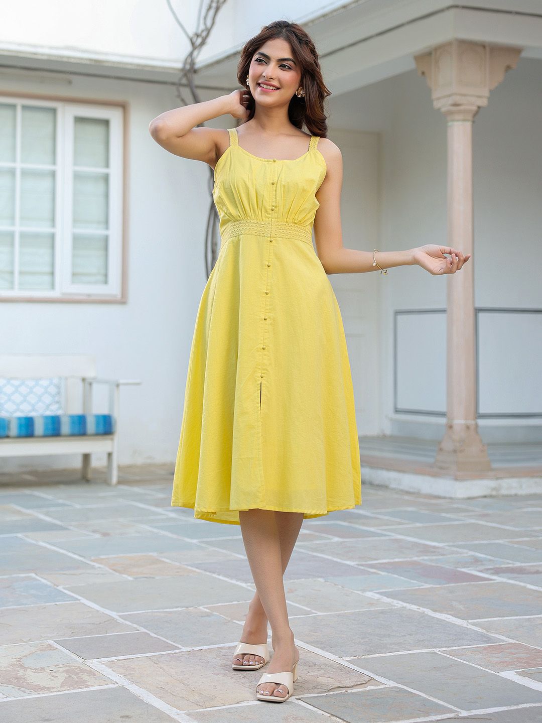 Janasya A-Line Midi Dress