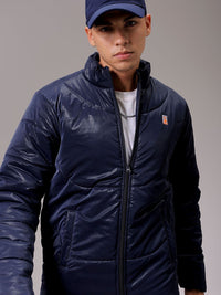 The Indian Garage Co Men High Neck Solid Puffer Jacket