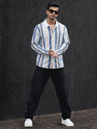 Powerlook Men Striped Polo Collar T-shirt