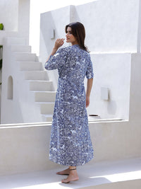 Sanskrutihomes dicetak nightdress kapas tulen