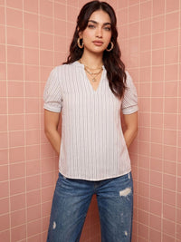 Mamicha Striped Puff Sleeve Top