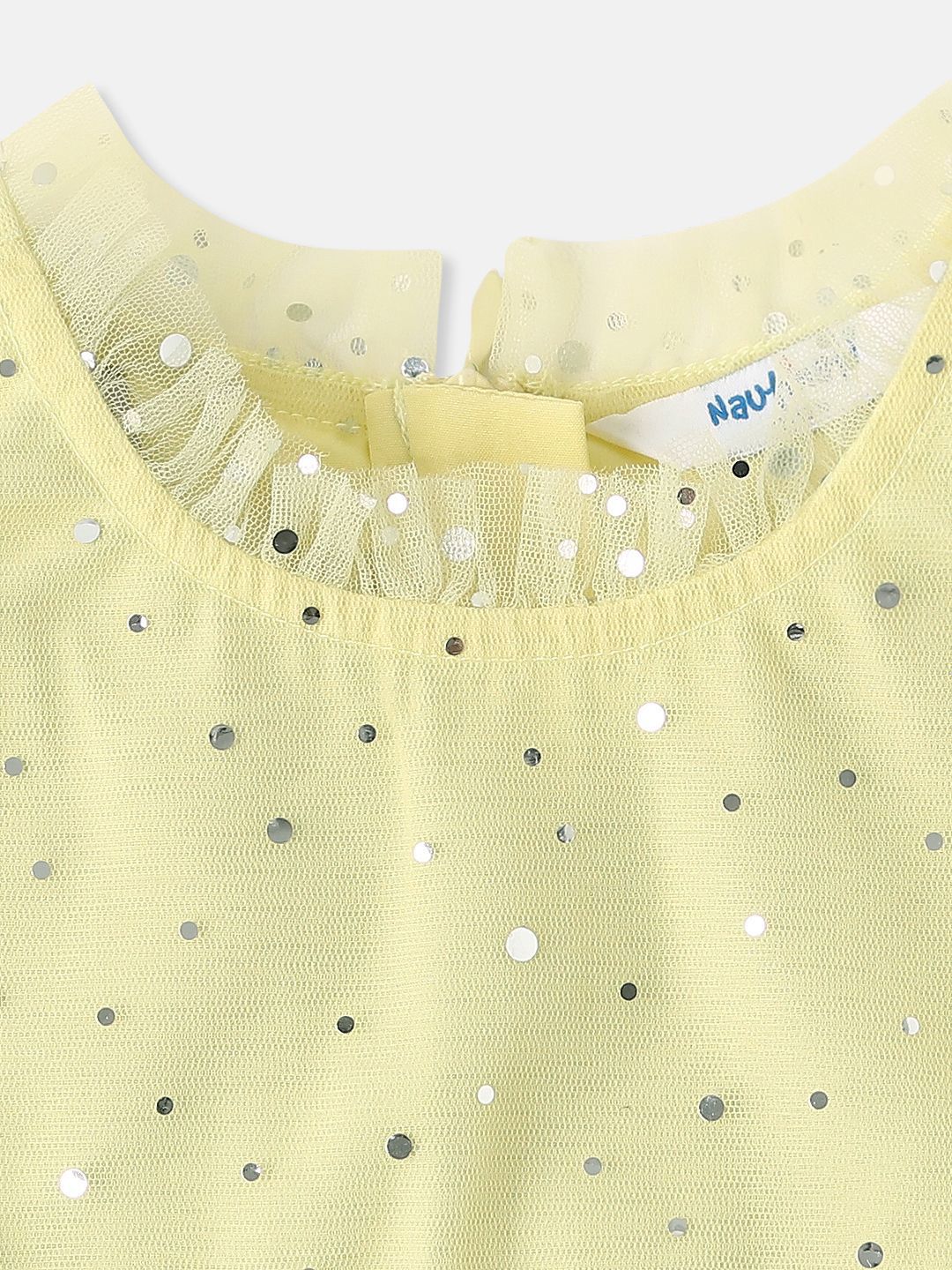 Nauti Nati Girls Shimmery Party Frock With Ruffle Sleeves