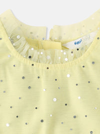 Nauti Nati Girls Shimmery Party Frock With Ruffle Sleeves