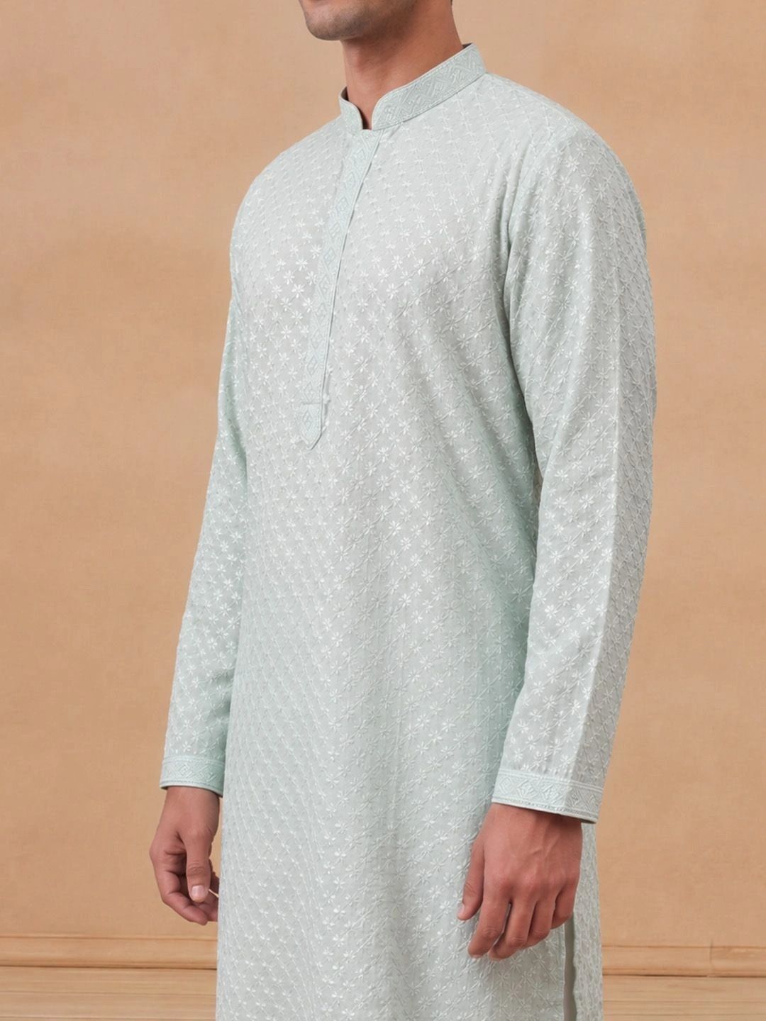 Rumah Chikankari Lelaki Sulam Kurta Chikankari