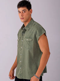 The Indian Garage Co Men Spread Collar Solid Cotton Boxy Casual Shirt