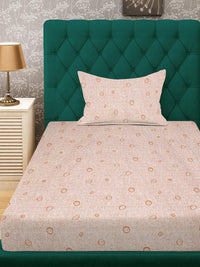 KLOTTHE Orange Geometric Polycotton Single Bedsheets