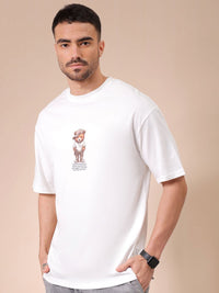 The Indian Garage Co Men Graphic Printed Round Neck Cotton Oversized T-shirt