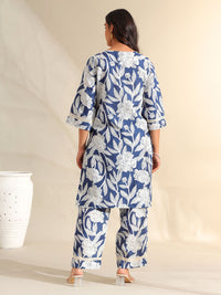 Mamicha Women Floral Printed Regular Pure Cotton Kurta with Trousers