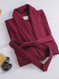 MYTRIDENT Urban Comfort Unisex Maroon 240 GSM Pure Cotton Bath Robe