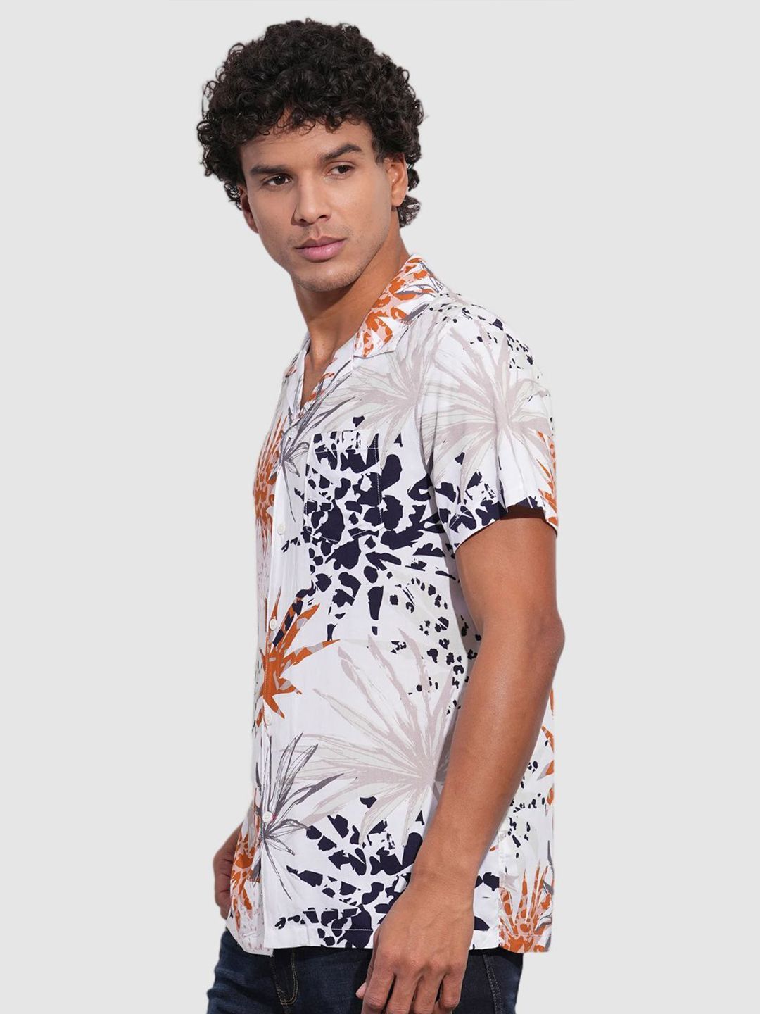 Being Human Men Classic Slim Fit Floral Opaque Printed Casual Shirt