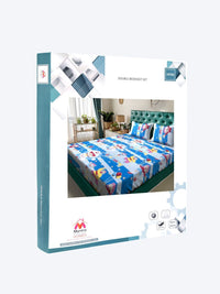 Myntra Elegant Homes Blue Cartoon Characters 400 TC King Bedsheet with 2 Pillow Covers