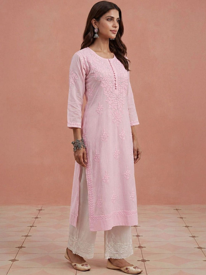 Rumah Wanita Chikankari Sulam Kurta Chikankari
