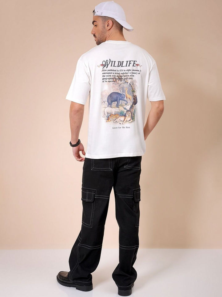 The Indian Garage Co Men Graphic Printed Round Neck Cotton Oversized T-shirt