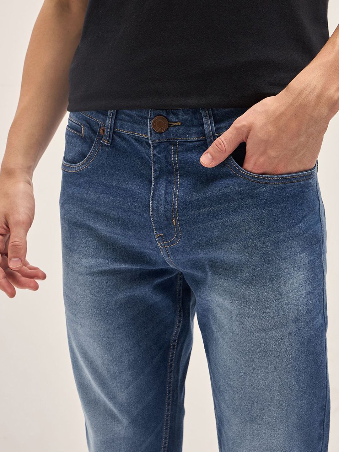 THE BEAR HOUSE Men Slim Fit Light Fade Stretchable Jeans