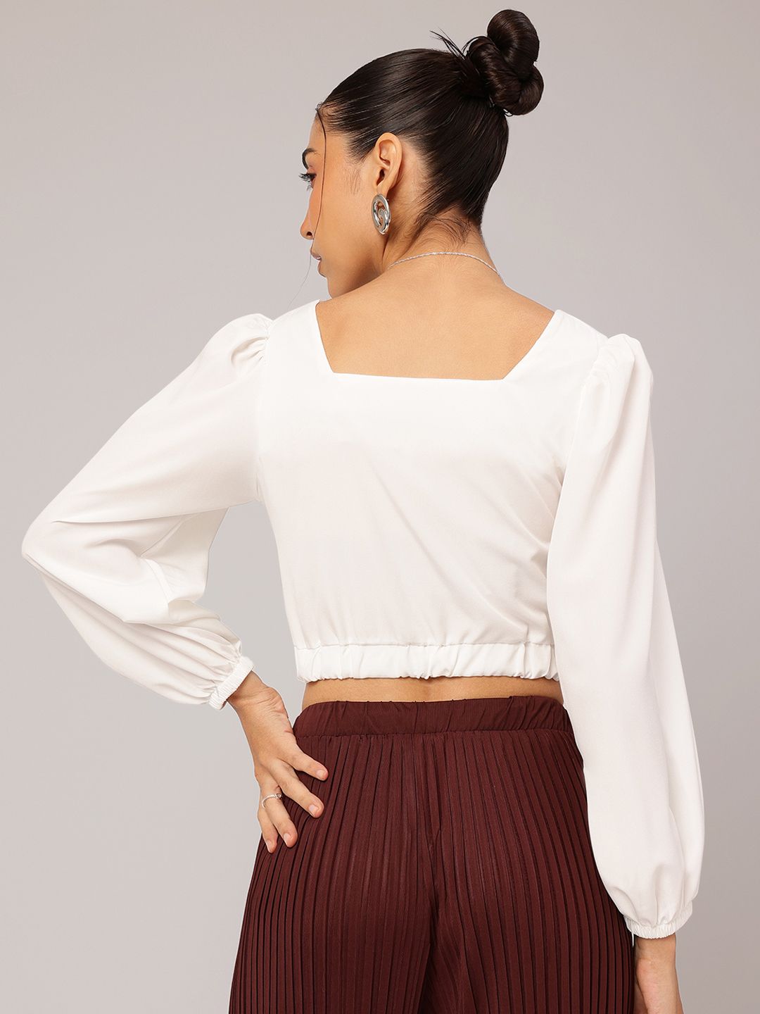 DressBerry Ruched Dreamscape Crop Top
