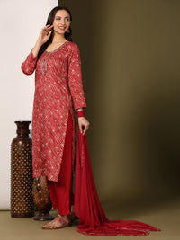 Mamicha Women Floral Printed Regular Pure Cotton Kurta with Palazzos & With Dupatta