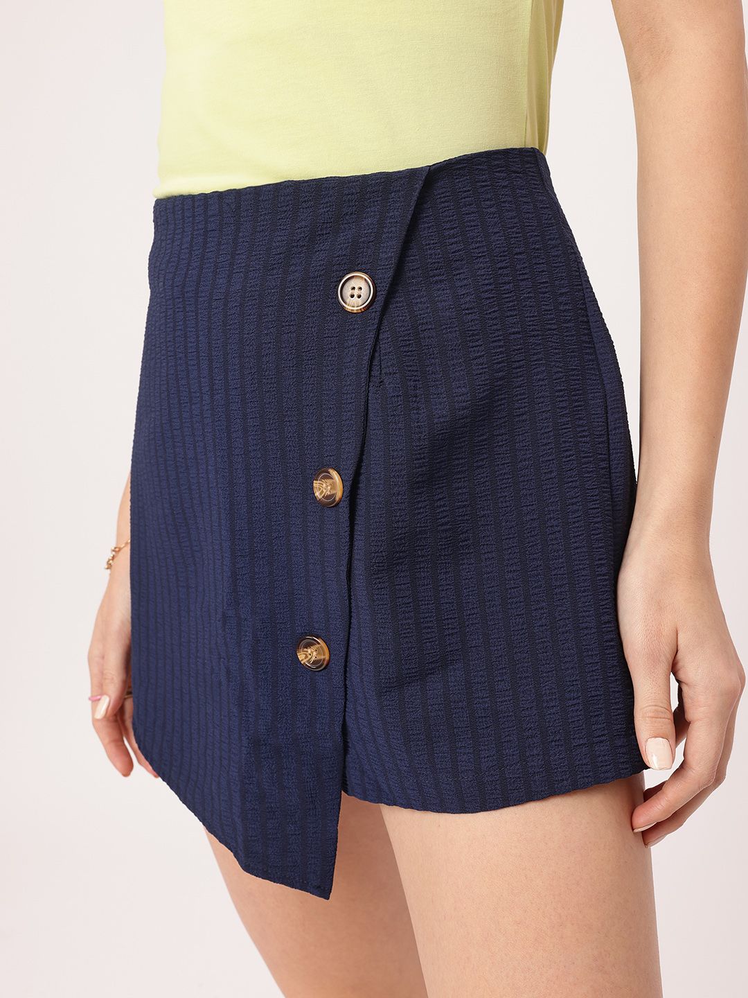 DressBerry Comfy Cottagecore Textured Striped Skorts
