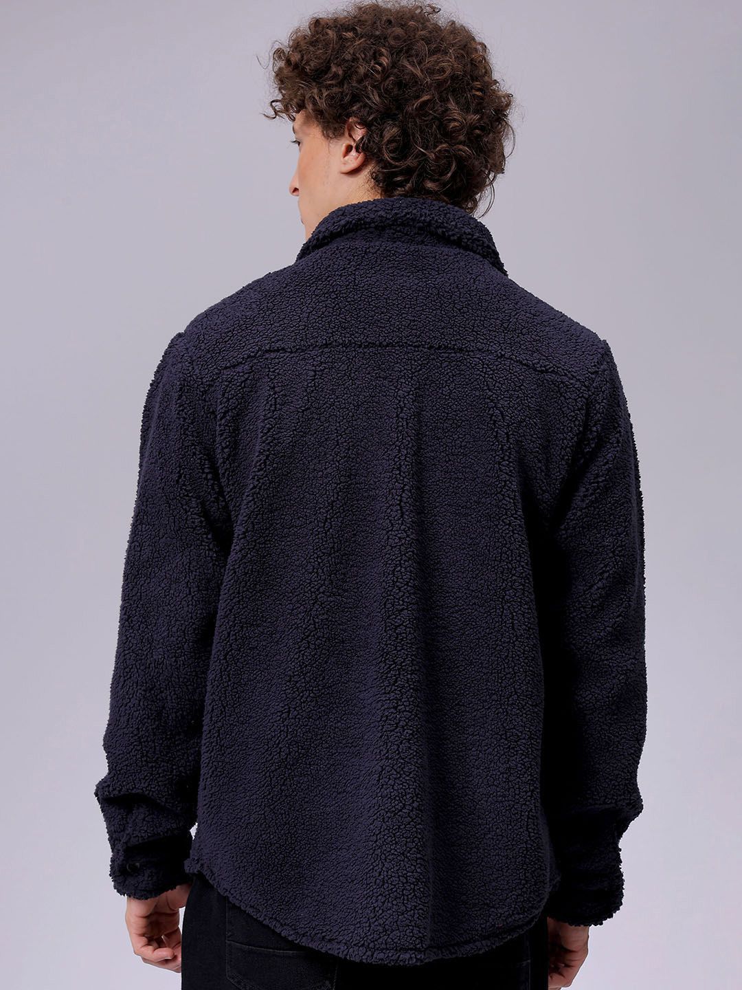The Indian Garage Co Men Fleece Regular Fit Casual Winter Overshirt