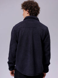 The Indian Garage Co Men Fleece Regular Fit Casual Winter Overshirt