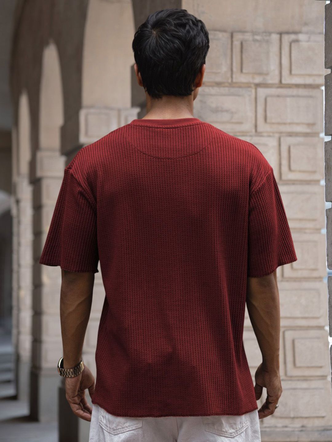 Powerlook Men Drop-Shoulder Sleeves Oversized T-shirt