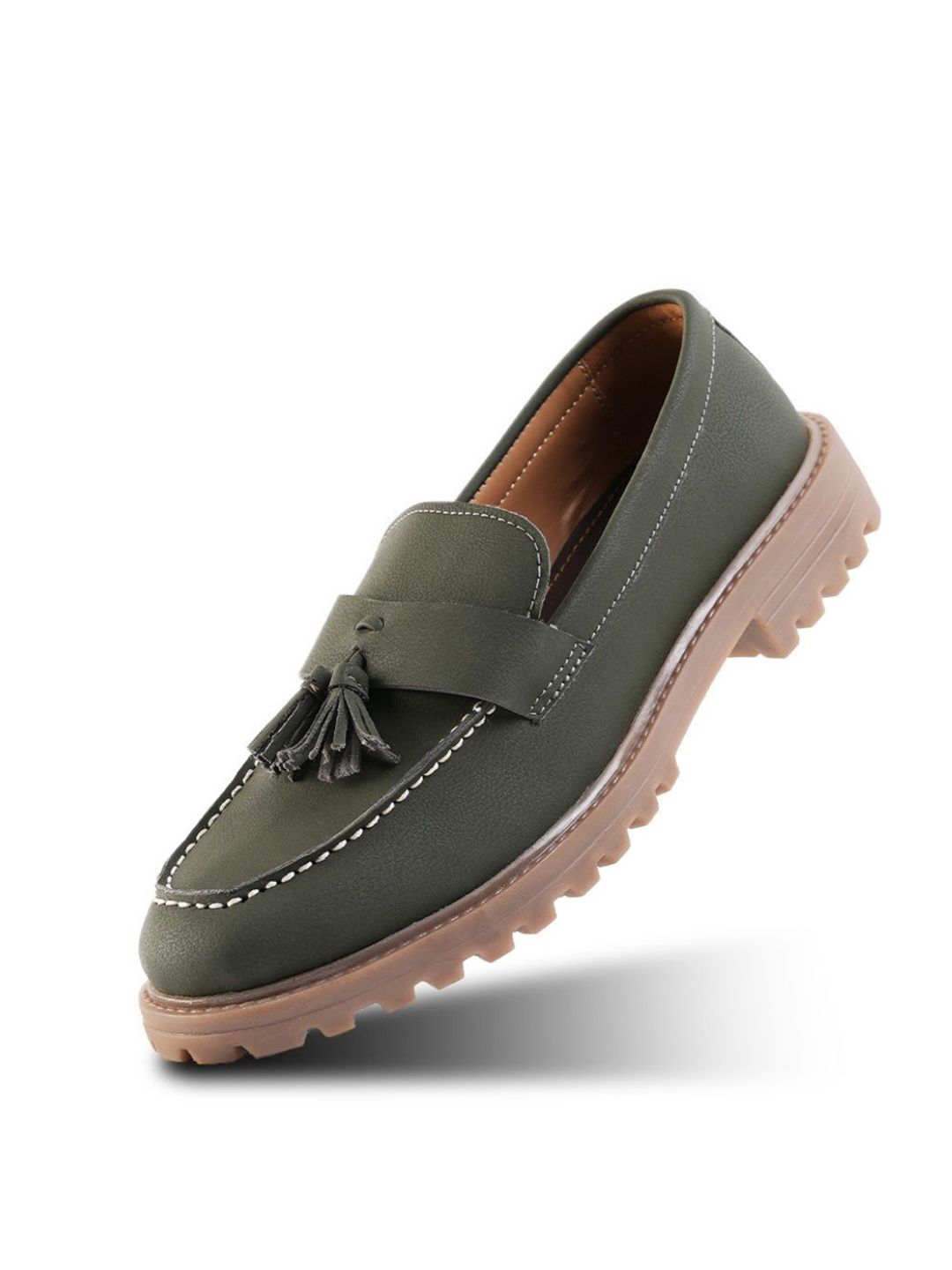 MONKSTORY Cosmopolitan Urban Tassel Loafers - Zaitun
