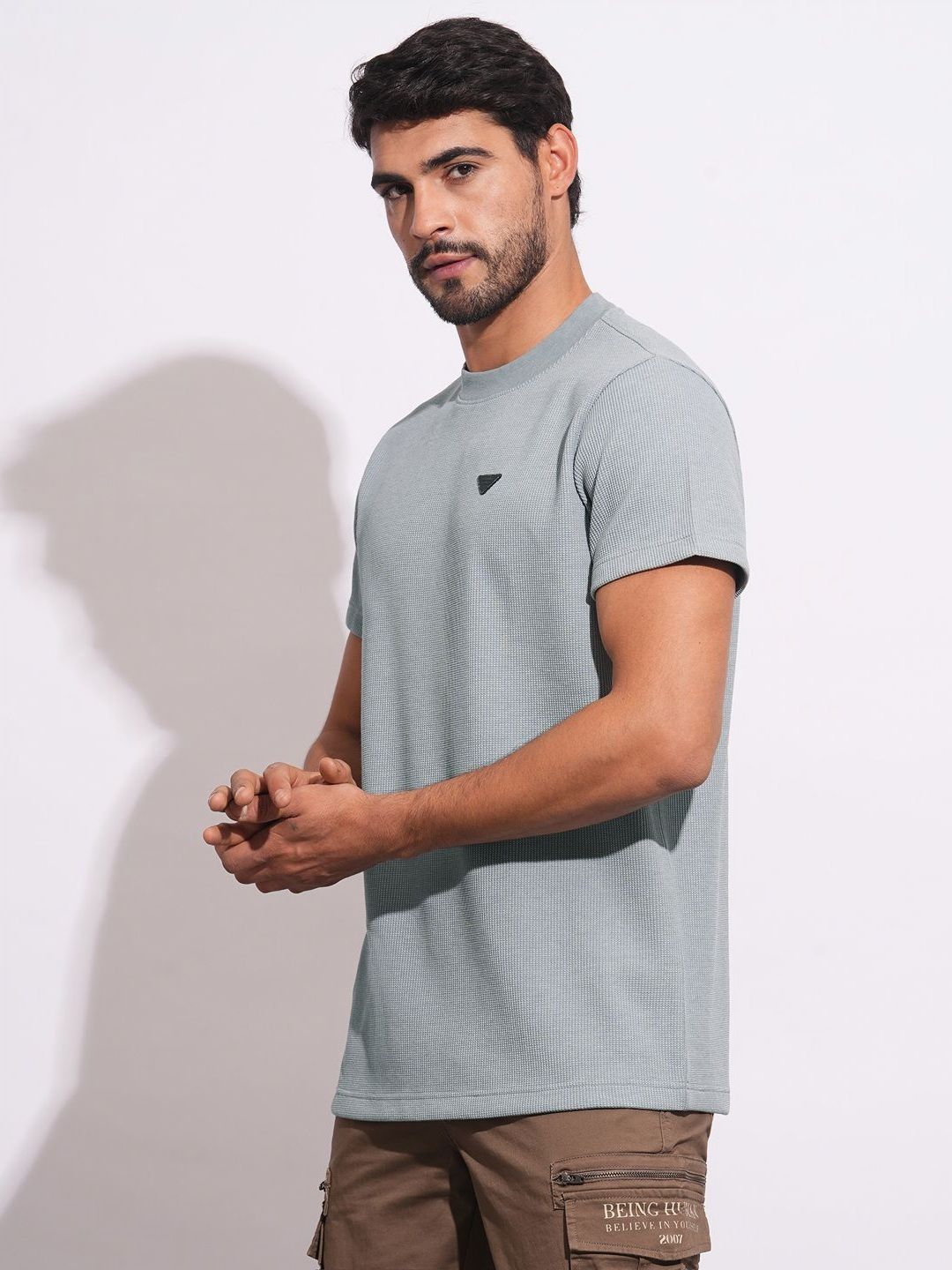 Being Human Men Solid Round Neck Cotton T-shirt